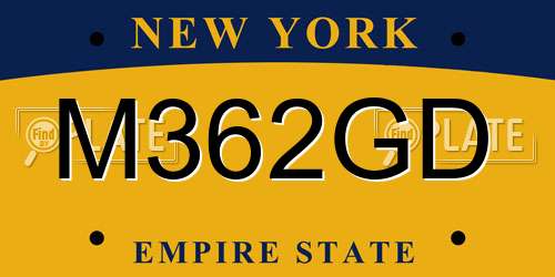 M362GD New York License Plate