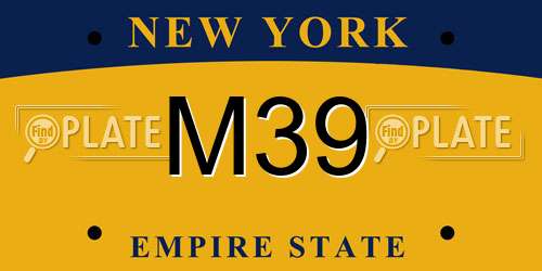 M39 New York License Plate