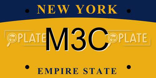 M3C New York License Plate