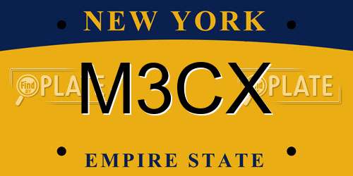 M3CX New York License Plate