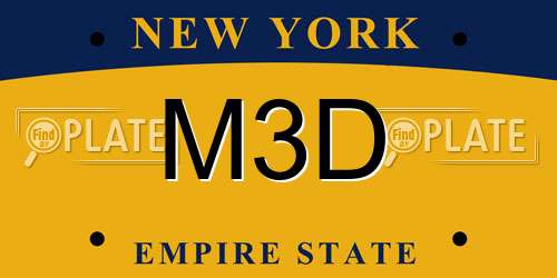 M3D New York License Plate