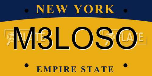 M3LOSO New York License Plate