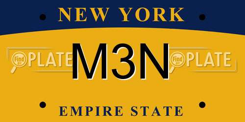 M3N New York License Plate