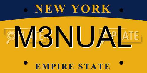 M3NUAL New York License Plate
