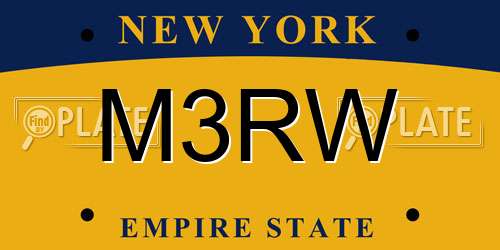 M3RW New York License Plate