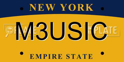 M3USIC New York License Plate