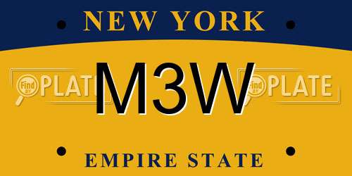 M3W New York License Plate