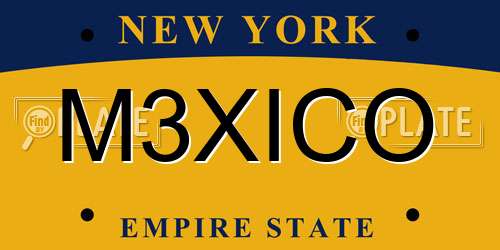 M3XICO New York License Plate