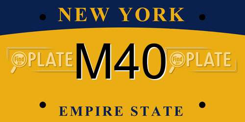M40 New York License Plate