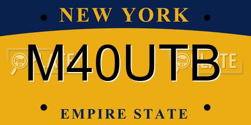 M40UTB New York License Plate