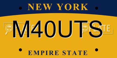 M40UTS New York License Plate