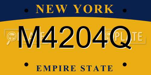M4204Q New York License Plate