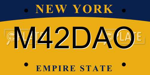 M42DAO New York License Plate