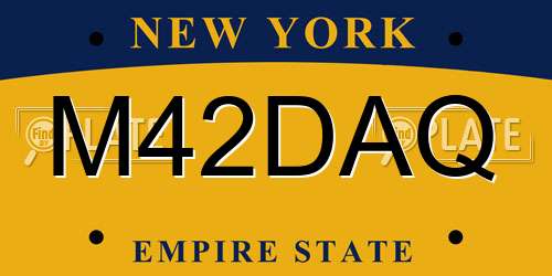 M42DAQ New York License Plate