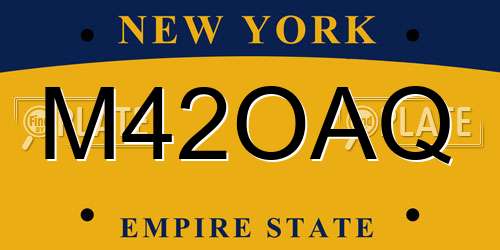 M42OAQ New York License Plate