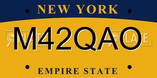 M42QAO New York License Plate