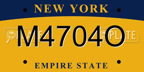 M4704O New York License Plate