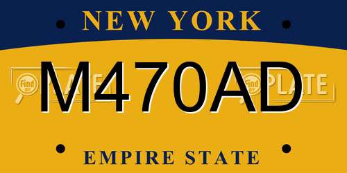 M470AD New York License Plate