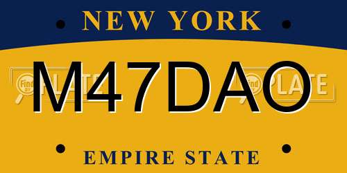 M47DAO New York License Plate