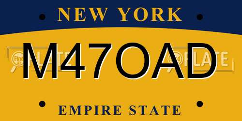 M47OAD New York License Plate