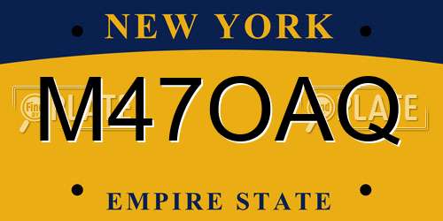 M47OAQ New York License Plate