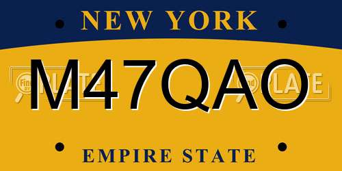 M47QAO New York License Plate