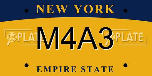 M4A3 New York License Plate