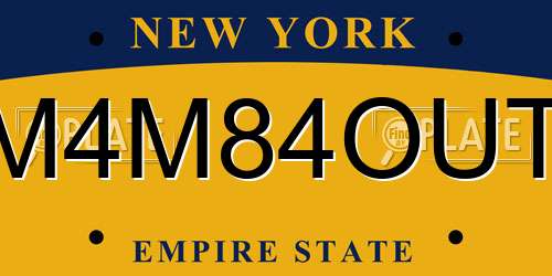 M4M84OUT New York License Plate