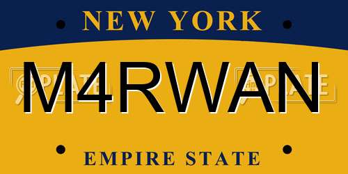 M4RWAN New York License Plate