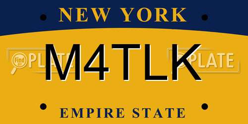 M4TLK New York License Plate