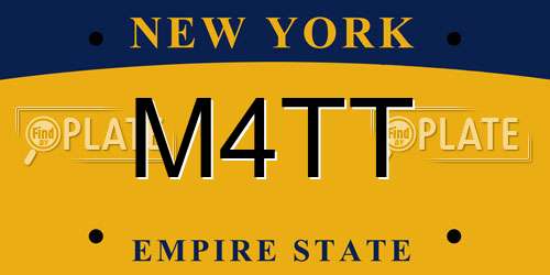 M4TT New York License Plate