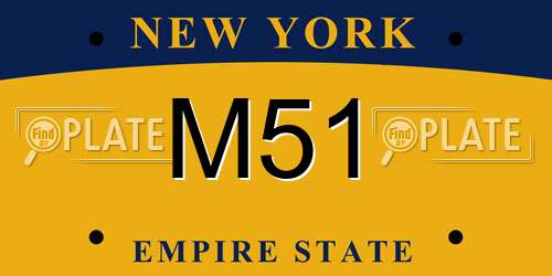 M51 New York License Plate