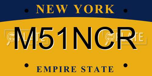 M51NCR New York License Plate