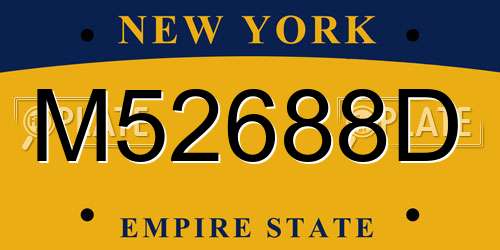 M52688D New York License Plate