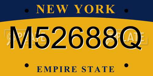 M52688Q New York License Plate