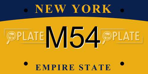 M54 New York License Plate