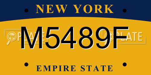 M5489F New York License Plate