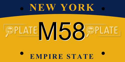 M58 New York License Plate