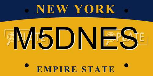 M5DNES New York License Plate