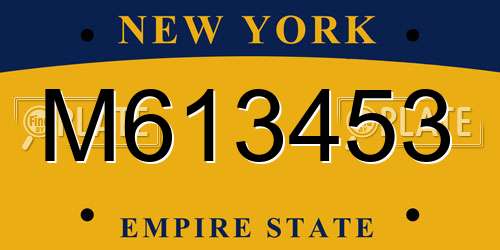 M613453 New York License Plate