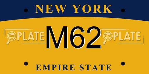 M62 New York License Plate