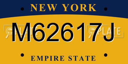 M62617J New York License Plate
