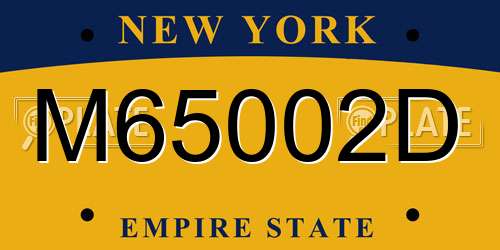 M65002D New York License Plate
