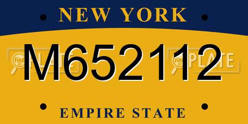 M652112 New York License Plate