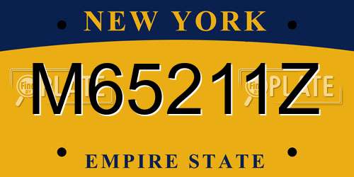 M65211Z New York License Plate