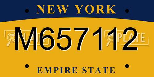 M657112 New York License Plate