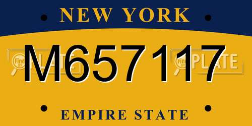 M657117 New York License Plate