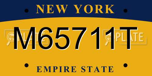 M65711T New York License Plate