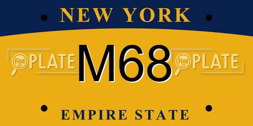 M68 New York License Plate
