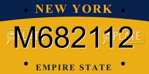 M682112 New York License Plate
